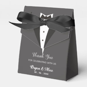 Tuxedo (Black Bow) Wedding Favor Boxes