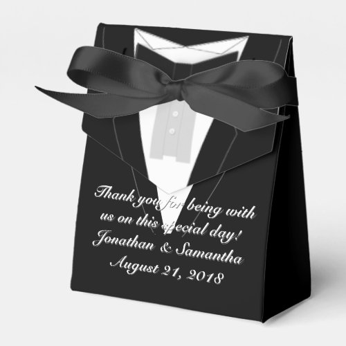 Tuxedo Black Bowtie Favor Boxes