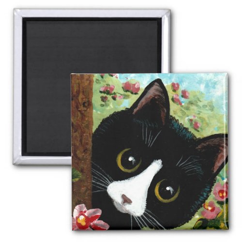 Tuxedo Black Cat Funny Magnet