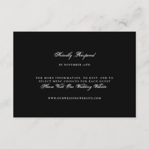 Tuxedo Black Formal Wedding Website RSVP Card