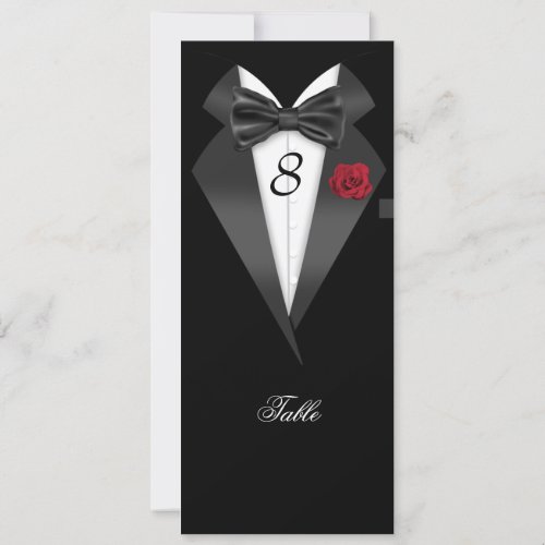 Tuxedo Black Table Number Seating Place Card