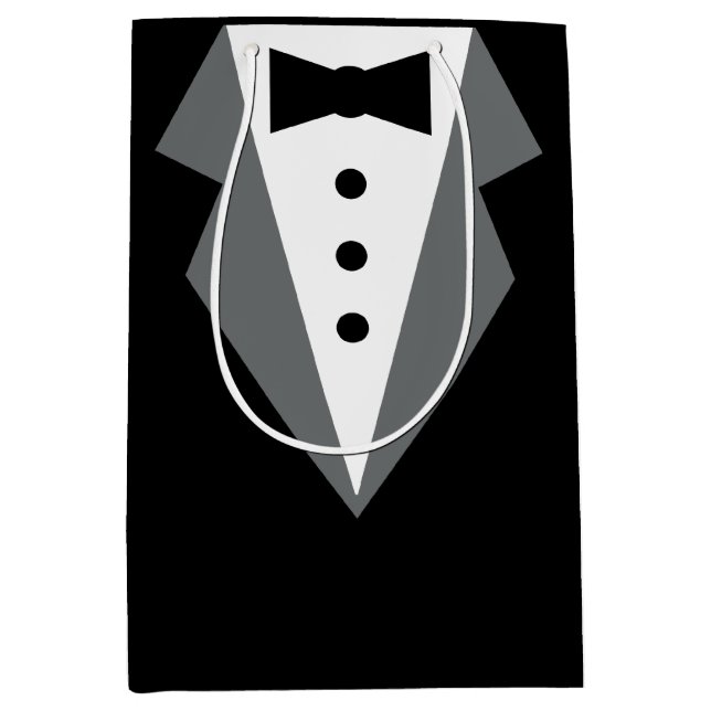 Tuxedo Black Tie Father's Day Medium Gift Bag (Front)