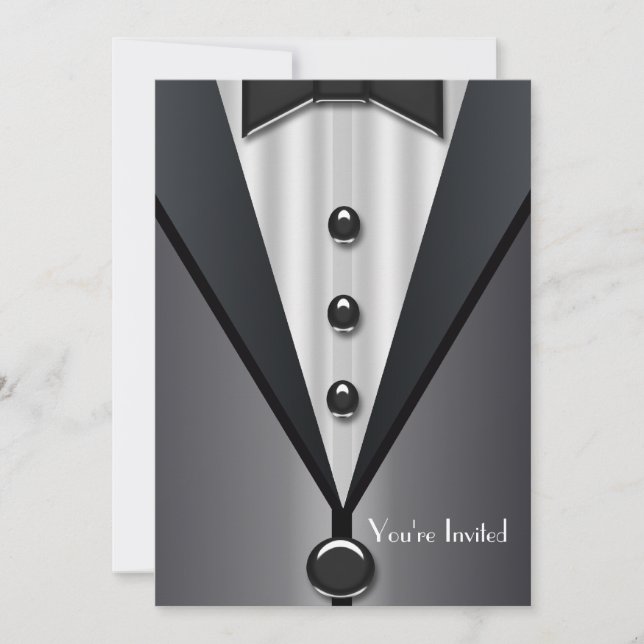 Tuxedo Black Tie Formal Event Invitation (Front)