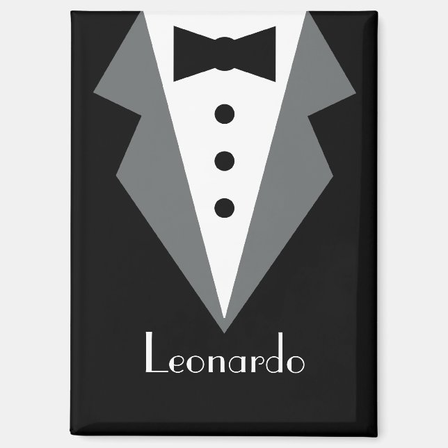 Tuxedo Black Tie Personalized Magnet (Front)