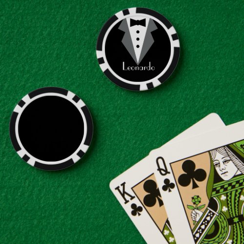 Tuxedo Black Tie Personalized Poker Chips