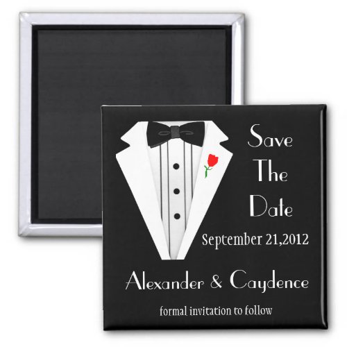 Tuxedo_Black Tie Save The Date Magnet