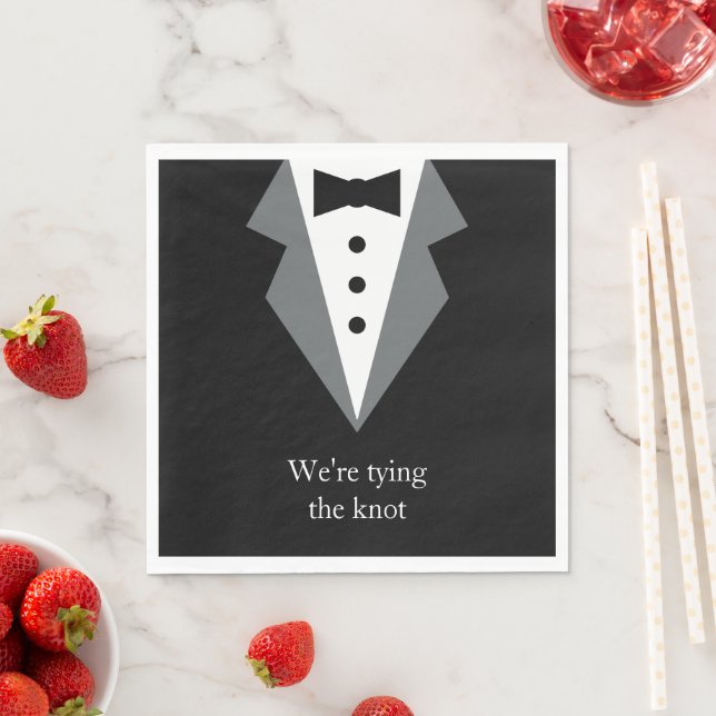 Tuxedo Black Tie Wedding Napkins (Insitu)