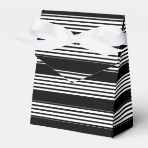 Tuxedo Black & White Multi Stripe Favor Boxes