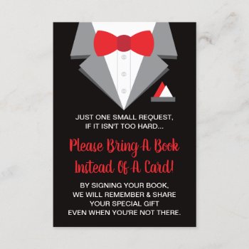 Tuxedo Book Card  Books For Baby Enclosure Card by DeReimerDeSign at Zazzle