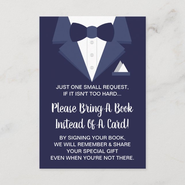 Tuxedo Book Card, Books For Baby Enclosure Card (Front)