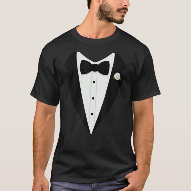 Tuxedo Bow Tie Gentlemens suit T-Shirt (Front)