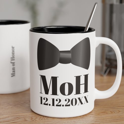 Tuxedo Bow Tie Man of Honor Wedding Favor Two_Tone Coffee Mug