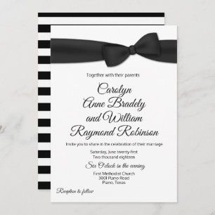 Tuxedo Bow Tie Wedding Invitation