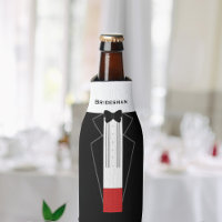 Tuxedo Bridesman Wedding Bottle Cooler