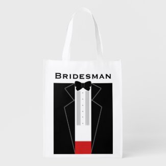 Tuxedo Bridesman Wedding Favor Reusable Bag