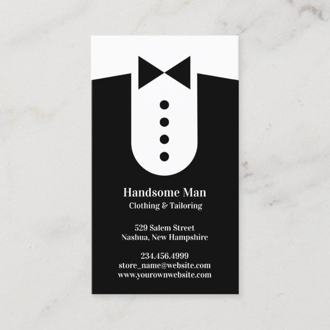 Tuxedo Business Card Template (Front)