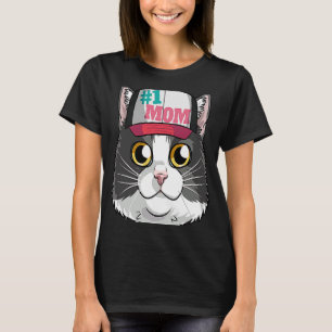 Tuxedo Cat 1 Mom Kitten Mother's Day T-Shirt