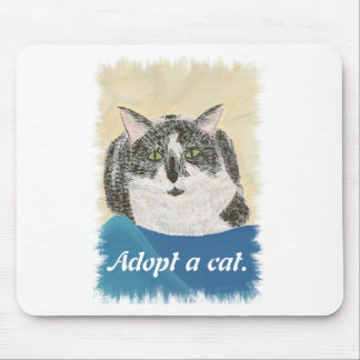 Tuxedo Cat Adopt a cat promotion mouse pads