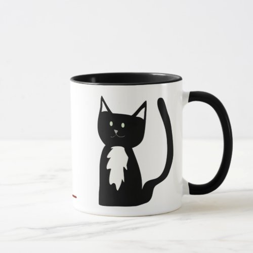 Tuxedo Cat and Ball of Yarn Mug
