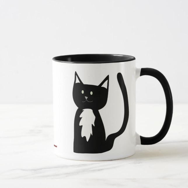 Tuxedo Cat and Ball of Yarn Mug (Right)