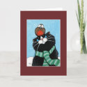 Tuxedo Cat and Robin Christmas Card