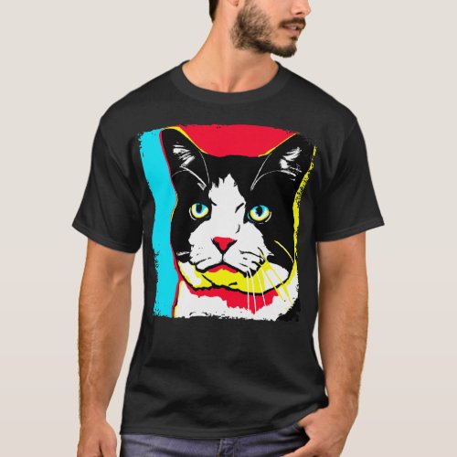 Tuxedo Cat Art Cat Lover Gift 1 T_Shirt
