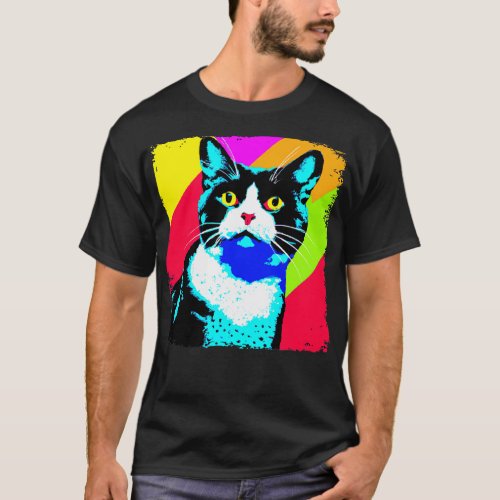 Tuxedo Cat Art Cat Lover Gift 3 T_Shirt