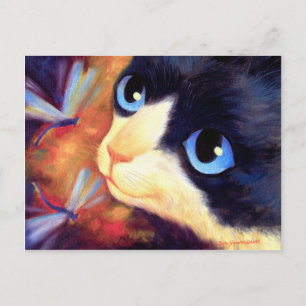 Tuxedo Cat Art - Multi Postcard