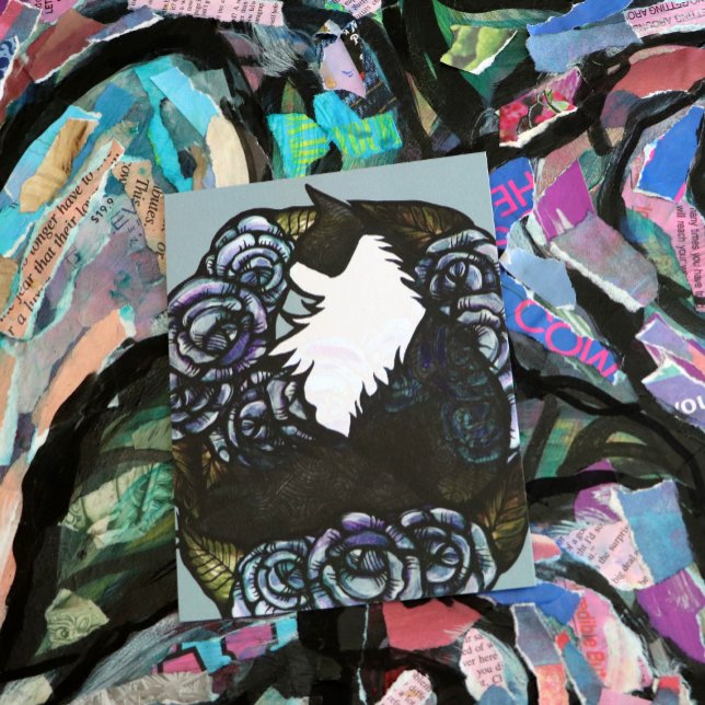 Tuxedo Cat Art                                     Postcard (Creator Uploaded)