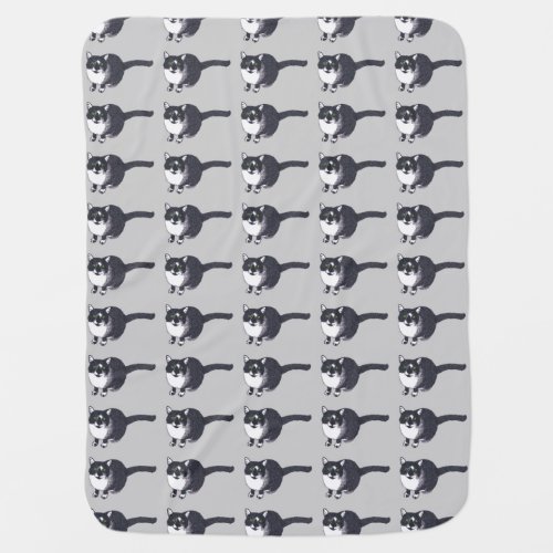 Tuxedo Cat Baby Blankets