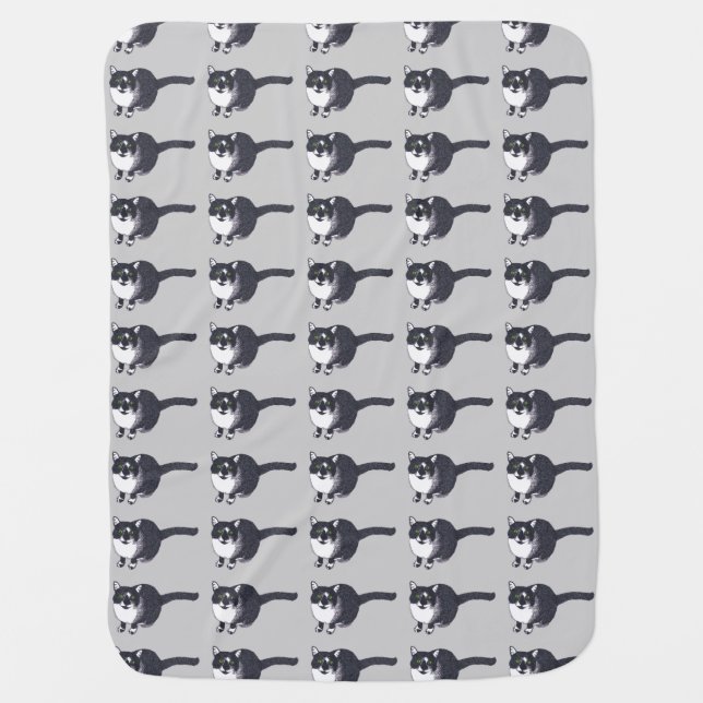 Tuxedo Cat Baby Blankets (Front)