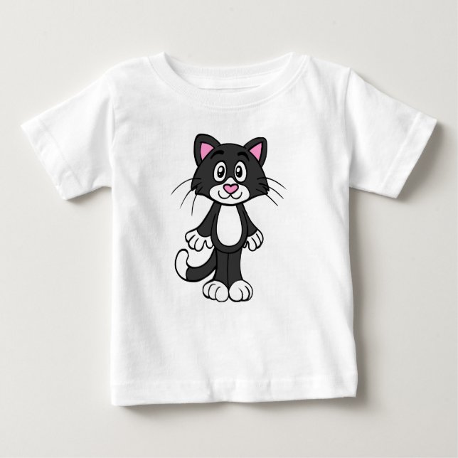 Tuxedo cat baby tee shirt (Front)