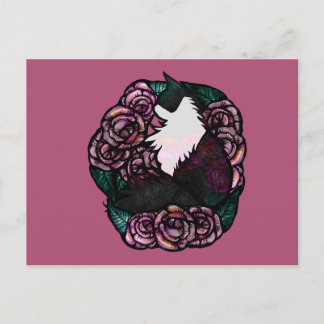 Tuxedo Cat Black and white kitty cats              Postcard