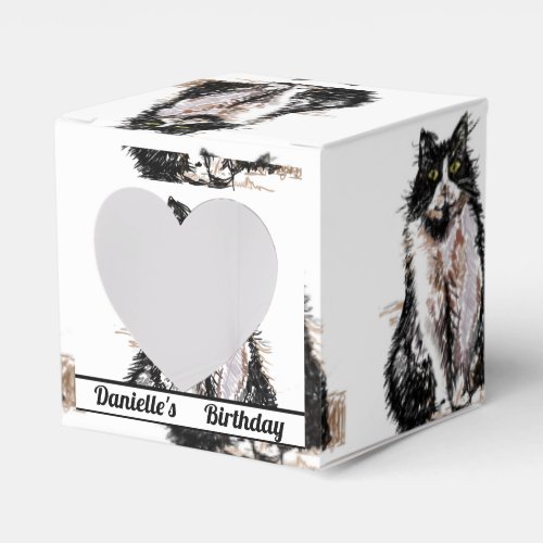 Tuxedo Cat Black Birthday Cats Cake Favour Box