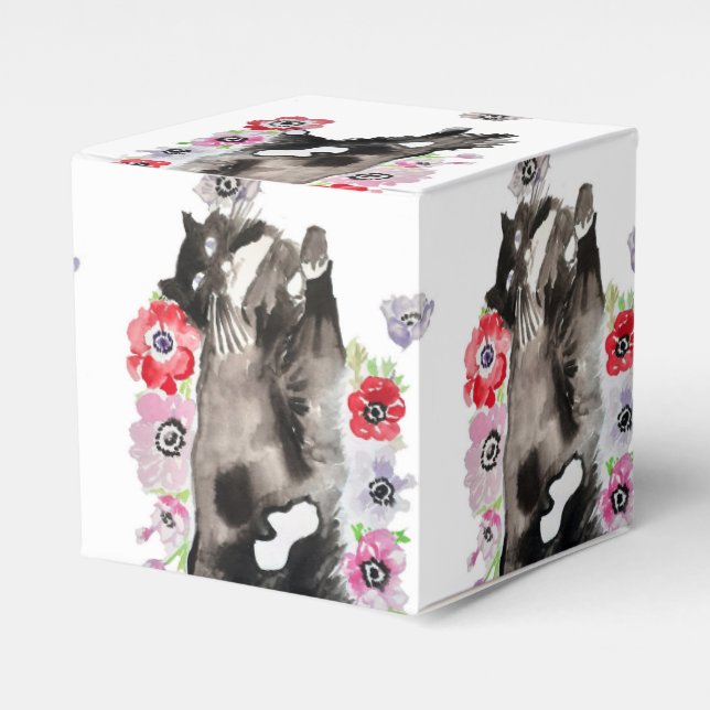 Tuxedo Cat Black White Cats Birthday Favor Box (Front Side)
