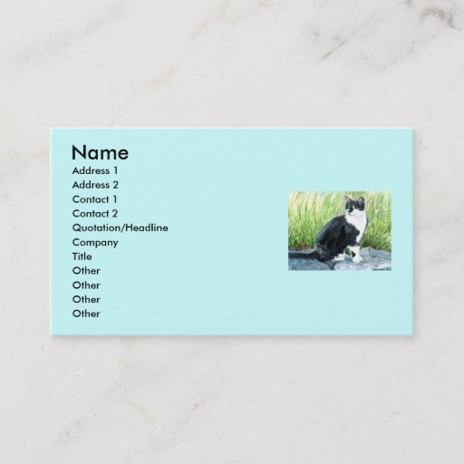 Customizable Tuxedo Cat Business Cards