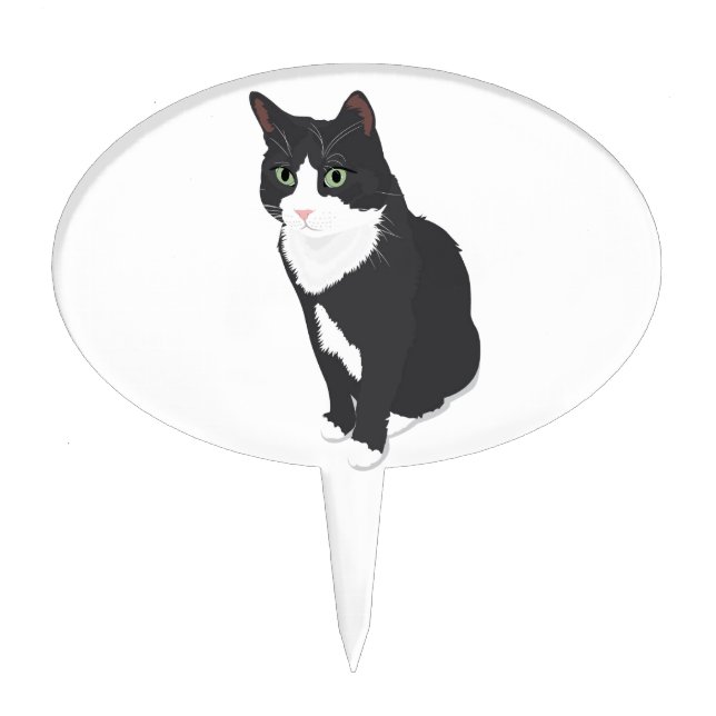 Tuxedo Cat Cake Topper (Front)