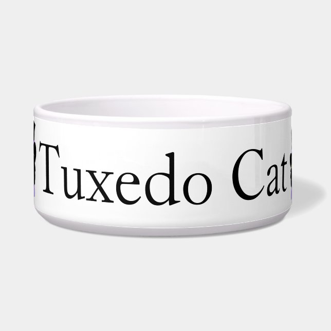 Tuxedo Cat Cat Bowl (Front)