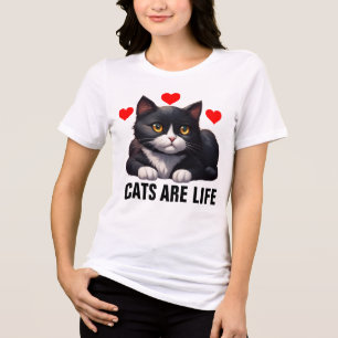 TUXEDO CAT CATS ARE LIFE T-SHIRTS