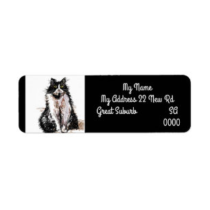 Tuxedo cat Cats Art Return Address Labels