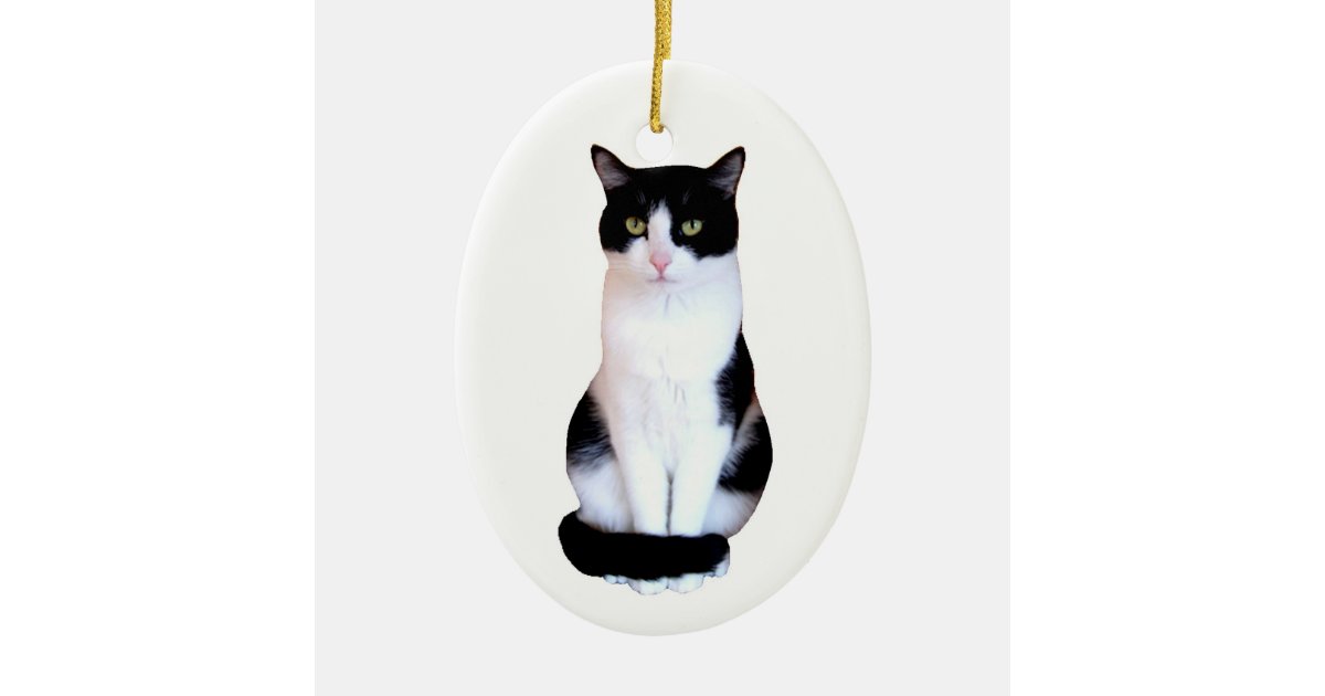 Tuxedo Cat Ceramic Ornament | Zazzle