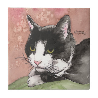 Tuxedo Cat Ceramic Tile