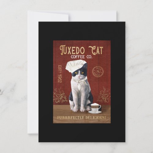 Tuxedo Cat Chef Coffee Love Tuxedo Lover Cat Life Thank You Card