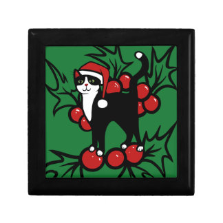 Tuxedo Cat Christmas Gift Box