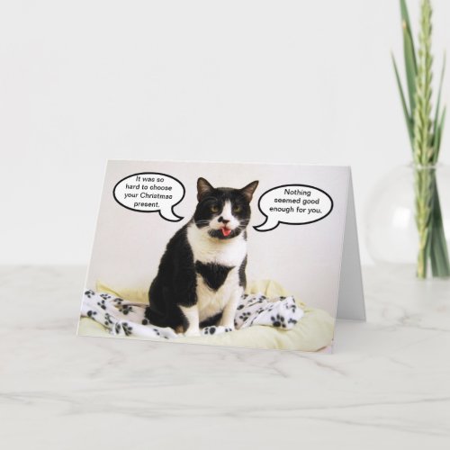 Tuxedo Cat Christmas Humor Card
