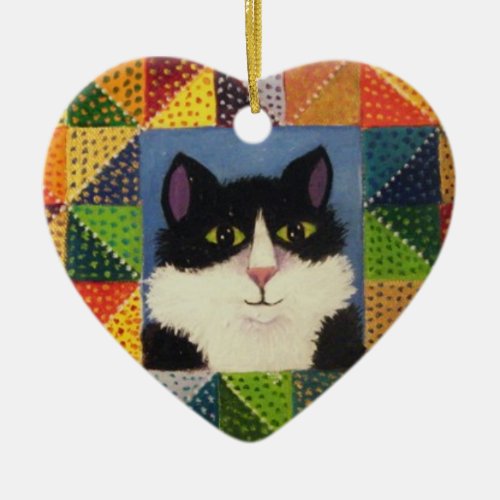 Tuxedo Cat Christmas ornament