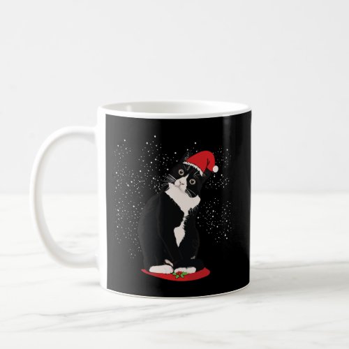 Tuxedo Cat Christmas Santa Claus Snow Winter Costu Coffee Mug