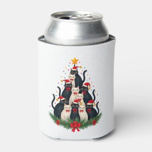 Tuxedo Cat Christmas Tree Tuxedo Cat Lights Xmas M Can Cooler