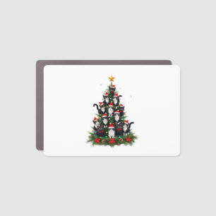 Tuxedo Cat Christmas Tree Tuxedo Cat Lights Xmas M Car Magnet