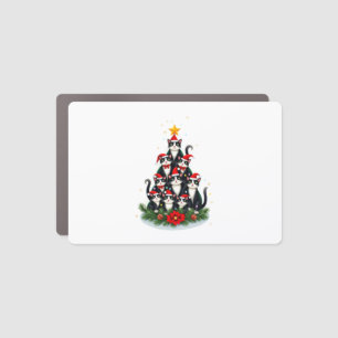 Tuxedo Cat Christmas Tree Tuxedo Cat Lights Xmas M Car Magnet